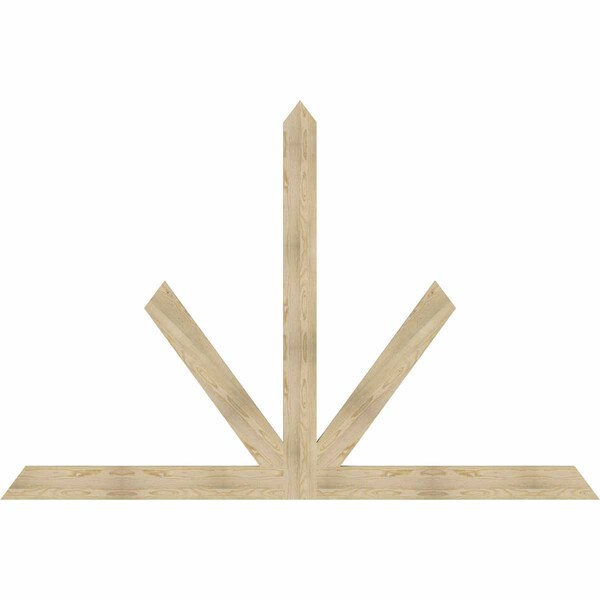 Ekena Millwork Saratoga Rough Sawn Timber Gable Bracket, Douglas Fir, 108"W x 72"H x 2"D x 6"F, 16/12 Pitch GBW108X72X0206SAR00RDF - main